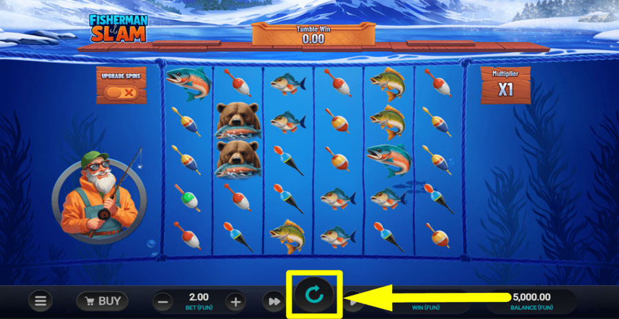 Fisherman Slam Spin Button