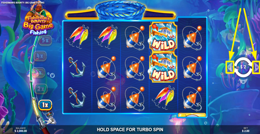 Fishermans Bounty Big Game Fishing Adjust Bet