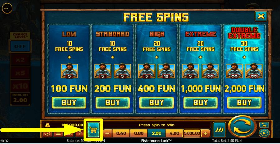 Fishermans Luck Buy Feature