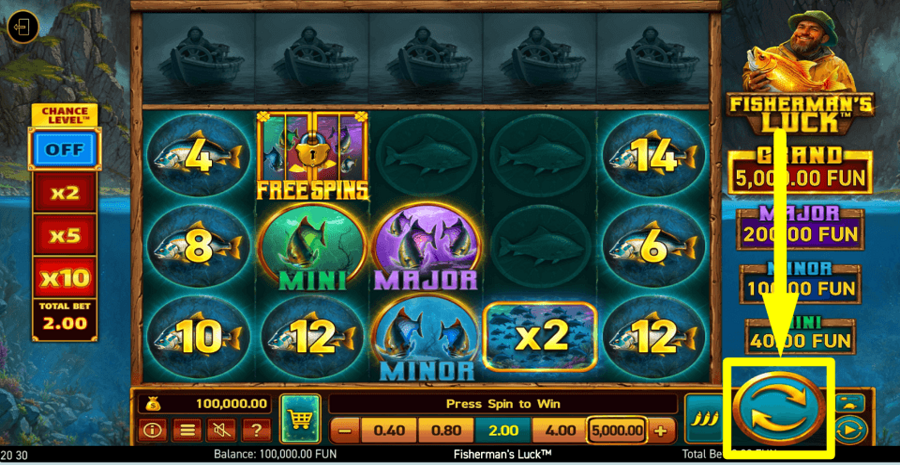 Fishermans Luck Spin Button