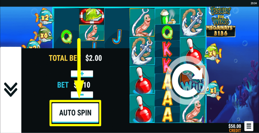 Fishin For Wins Megaways Autoplay Feature