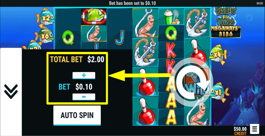 Fishin For Wins Megaways Bet Value