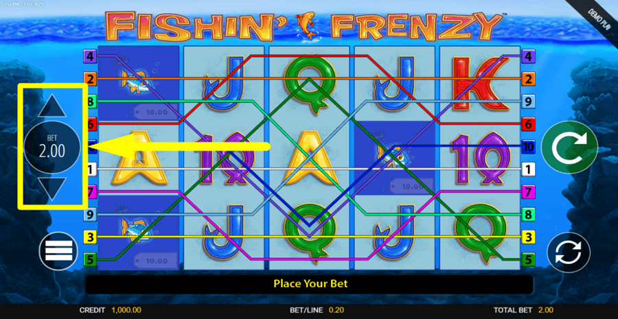 Fishin Frenzy Bet Value