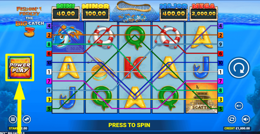 Fishin Frenzy The Big Catch 3 Power Play Feature