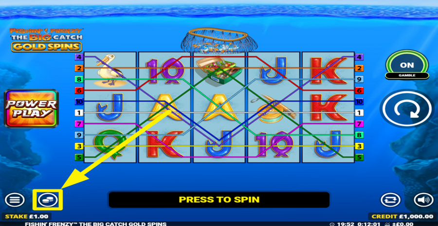 Fishin Frenzy The Big Catch Gold Spins Adjust Bet