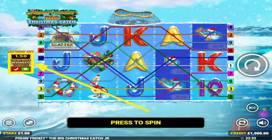 Fishin Frenzy The Big Christmas Catch Jackpot King Express Bet