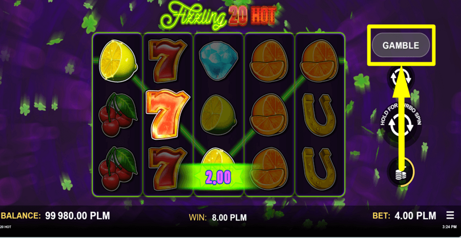 Fizzling 20 Hot Gamble Feature