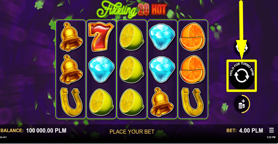 Fizzling 20 Hot Spin Button