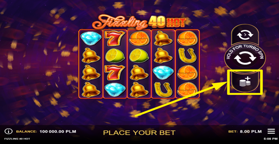 Fizzling 40 Hot Adjust Bet