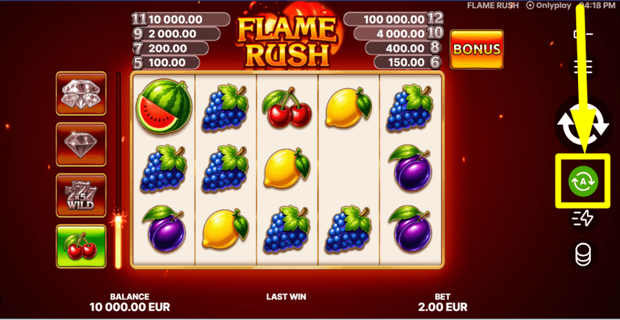Flame Rush Autoplay Feature