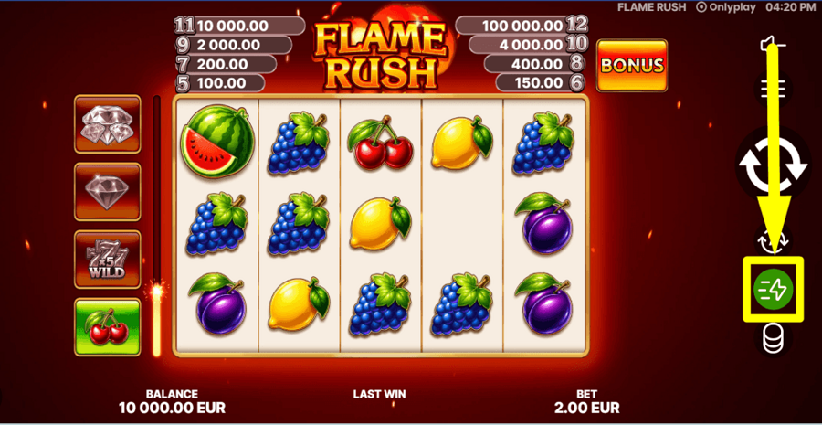 Flame Rush Turbo Feature