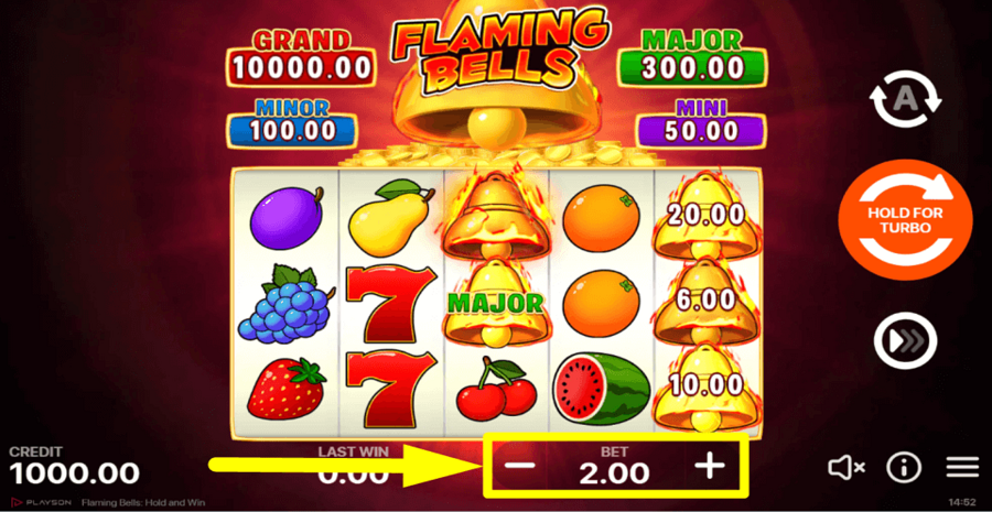 Flaming Bells Hold And Win Bet Value