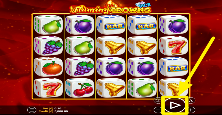 Flaming Crowns Dice Spin