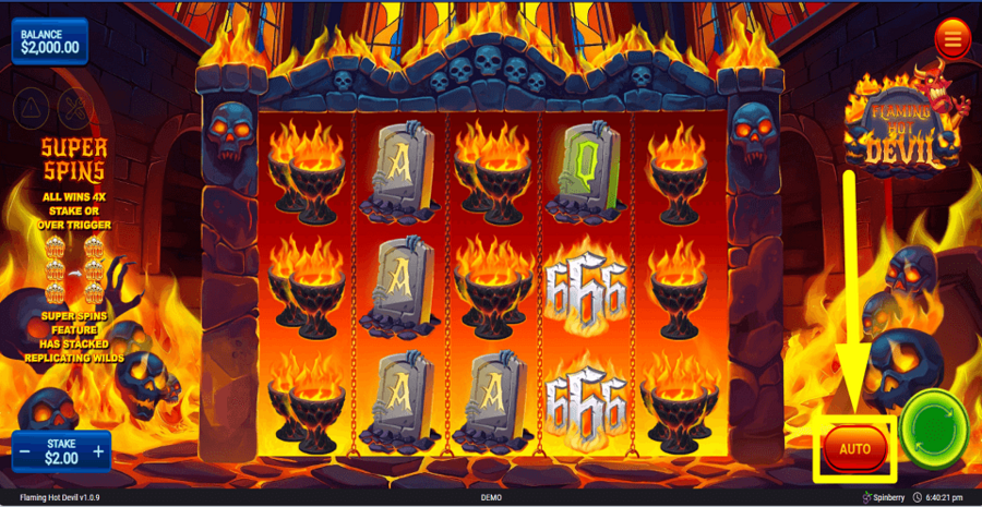 Flaming Hot Devil Autoplay Feature