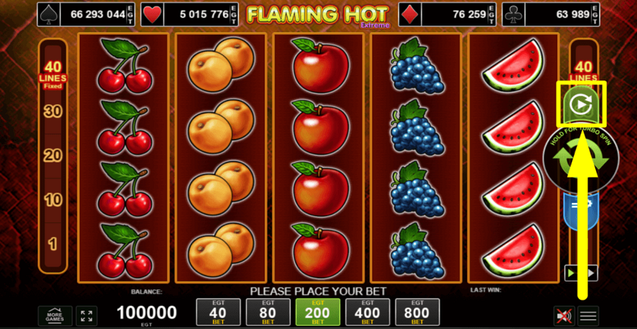 Flaming Hot Extreme Autoplay Feature