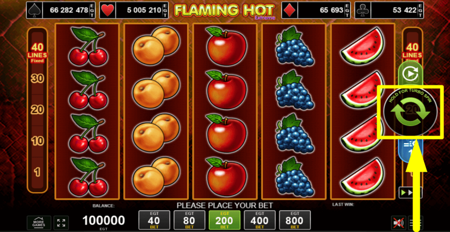 Flaming Hot Extreme Spin Button