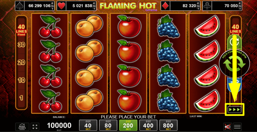 Flaming Hot Extreme Turbo Spin Feature