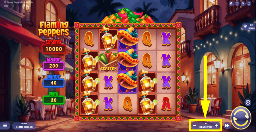 Flaming Peppers Hold And Spin Bet Value