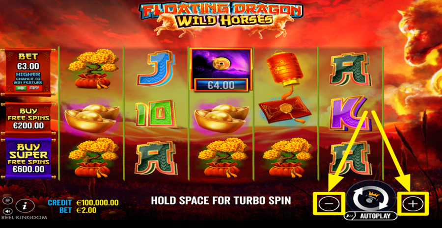 Floating Dragon Wild Horses Adjust Bet