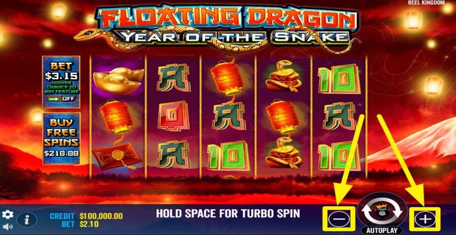 Floating Dragon Year Of The Snake Adjust Bet