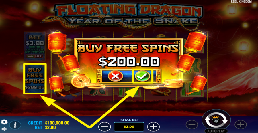 Floating Dragon Year Of The Snake Buy Bonus
