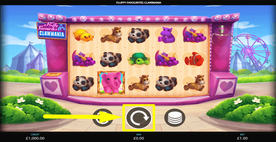 Fluffy Favourites Clawmania Spin Button