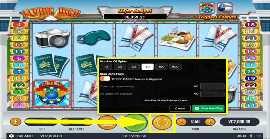 Flying High Autoplay Feature