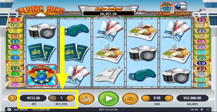 Flying High Bet Level