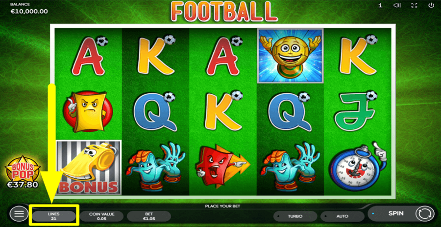 Football Adjustable Paylines