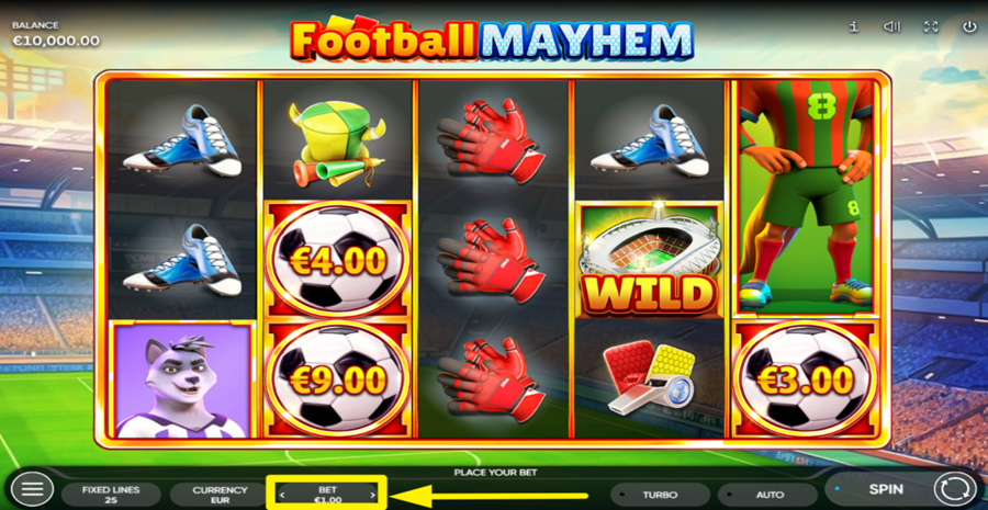 Football Mayhem Adjust Bet