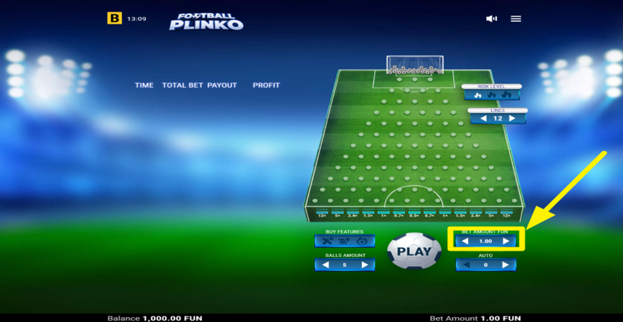 Football Plinko Adjust Bet