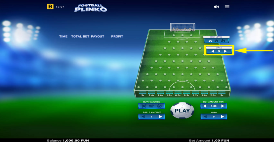 Football Plinko Adjust Lines