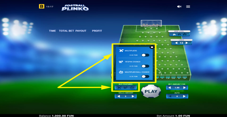 Football Plinko Buy Bonus
