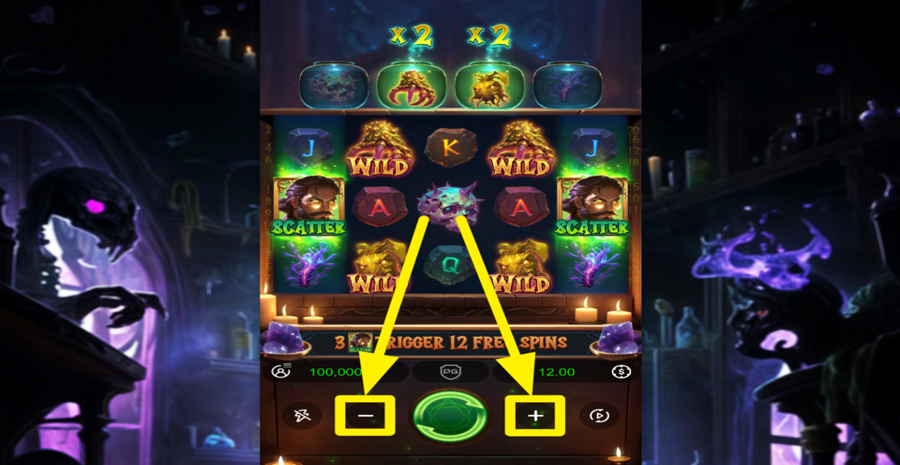 Forbidden Alchemy Adjust Bet