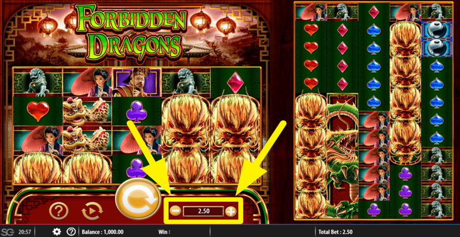 Forbidden Dragons Adjust Bet