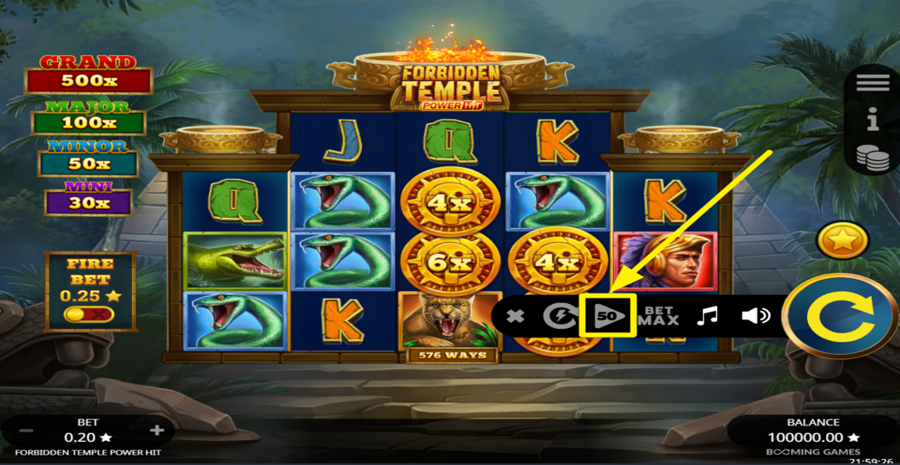 Forbidden Temple Power Hit Autoplay