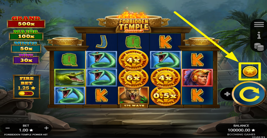 Forbidden Temple Power Hit Buy Bonus