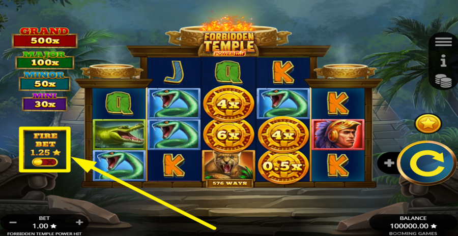 Forbidden Temple Power Hit Fire Bet