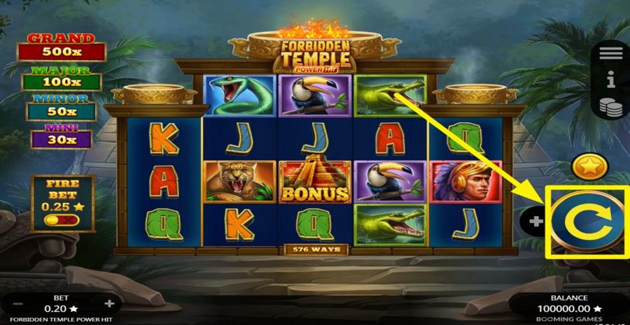 Forbidden Temple Power Hit Spin