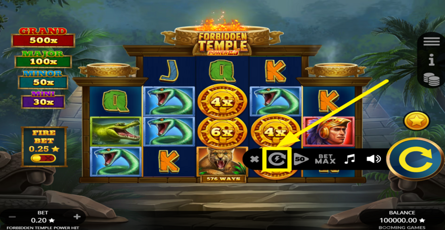 Forbidden Temple Power Hit Turbo