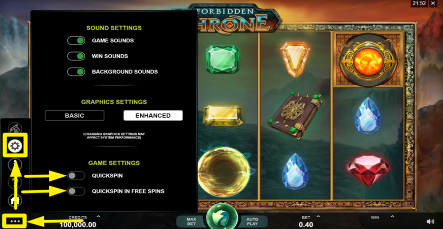 Forbidden Throne Quickspin Feature