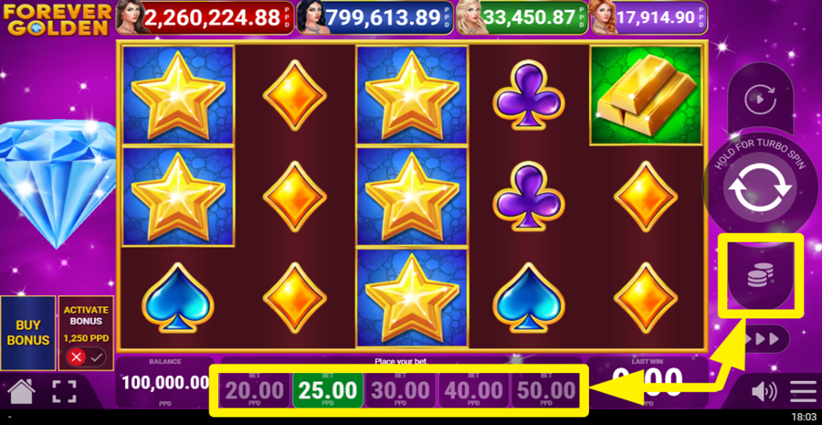 Forever Golden Adjust Bet