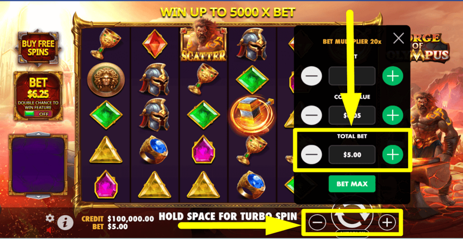 Forge Of Olympus Total Bet Value