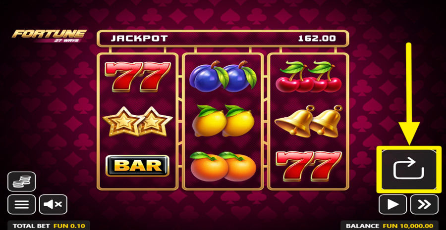 Fortune 27 Ways Spin Button