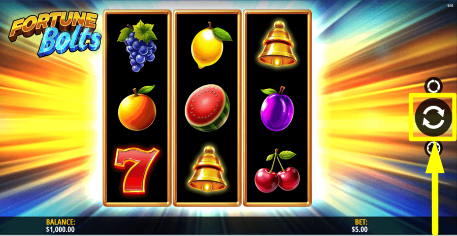 Fortune Bolts Spin Button