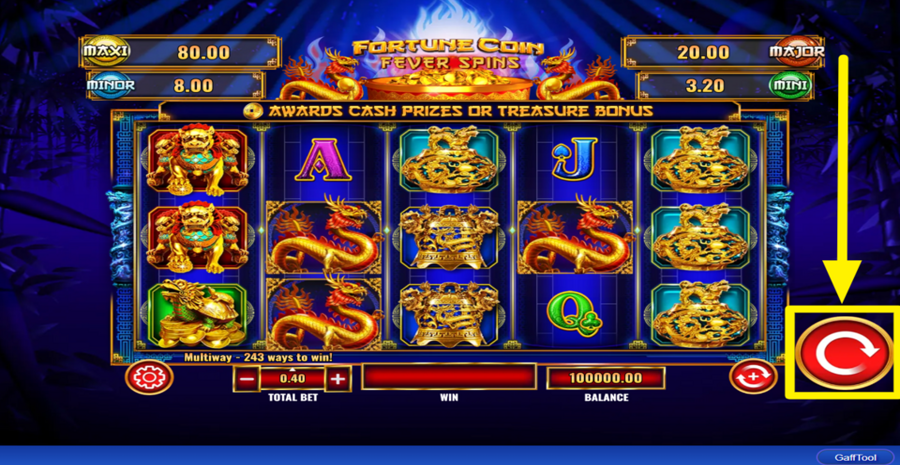 Fortune Coin Fever Spins Spin Button