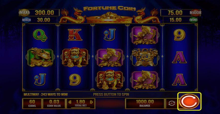 Fortune Coin Spin Button
