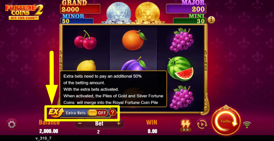 Fortune Coins 2 Extra Bet Feature