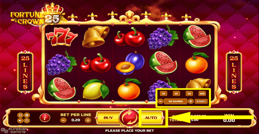 Fortune Crown 25 Autoplay Feature