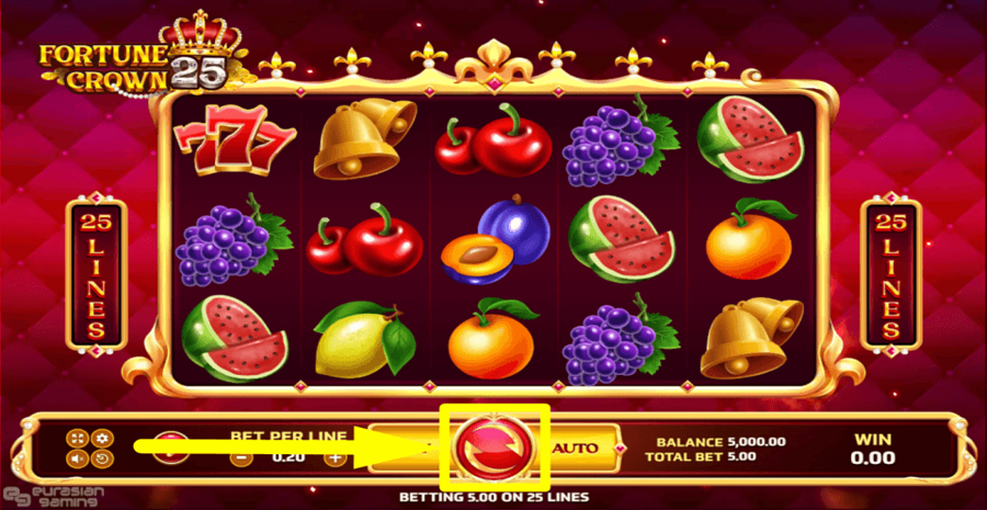 Fortune Crown 25 Spin Button